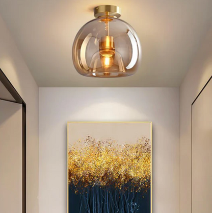 Lampa sufitowa szklana kula – nowoczesna plafoniera loft z transparentnym kloszem