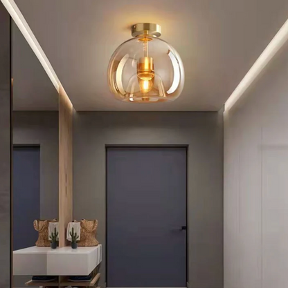 Lampa sufitowa szklana kula – nowoczesna plafoniera loft z transparentnym kloszem