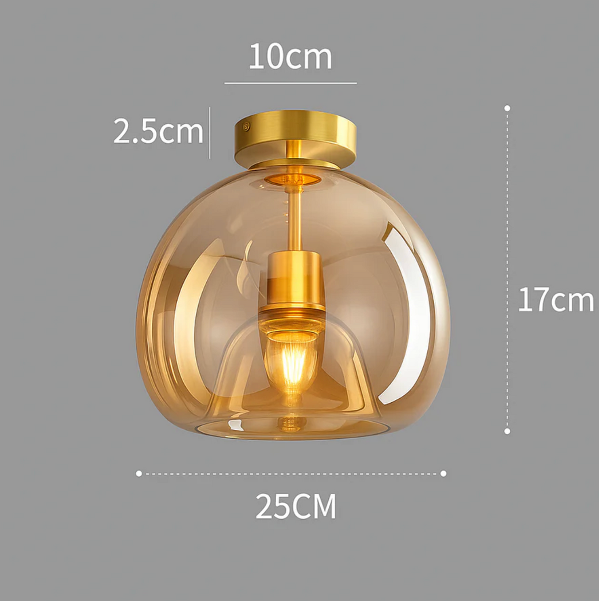 Lampa sufitowa szklana kula – nowoczesna plafoniera loft z transparentnym kloszem