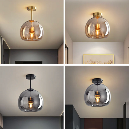 Lampa sufitowa szklana kula – nowoczesna plafoniera loft z transparentnym kloszem