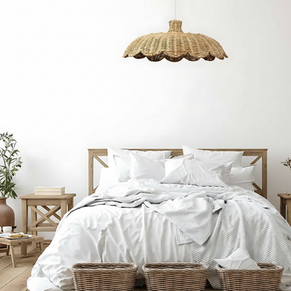 Pleciona lampa wisząca rattanowa – naturalny styl boho