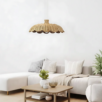 Pleciona lampa wisząca rattanowa – naturalny styl boho