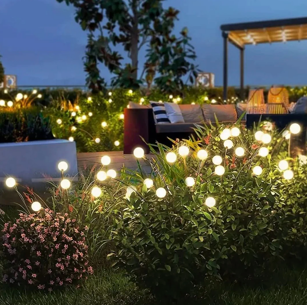 Solarna lampa ogrodowa LED – dekoracyjne kule na giętkich ramionach