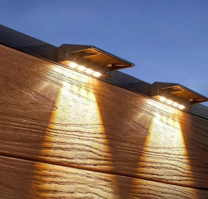 Solarna lampa LED na ścianę i ogrodzenie