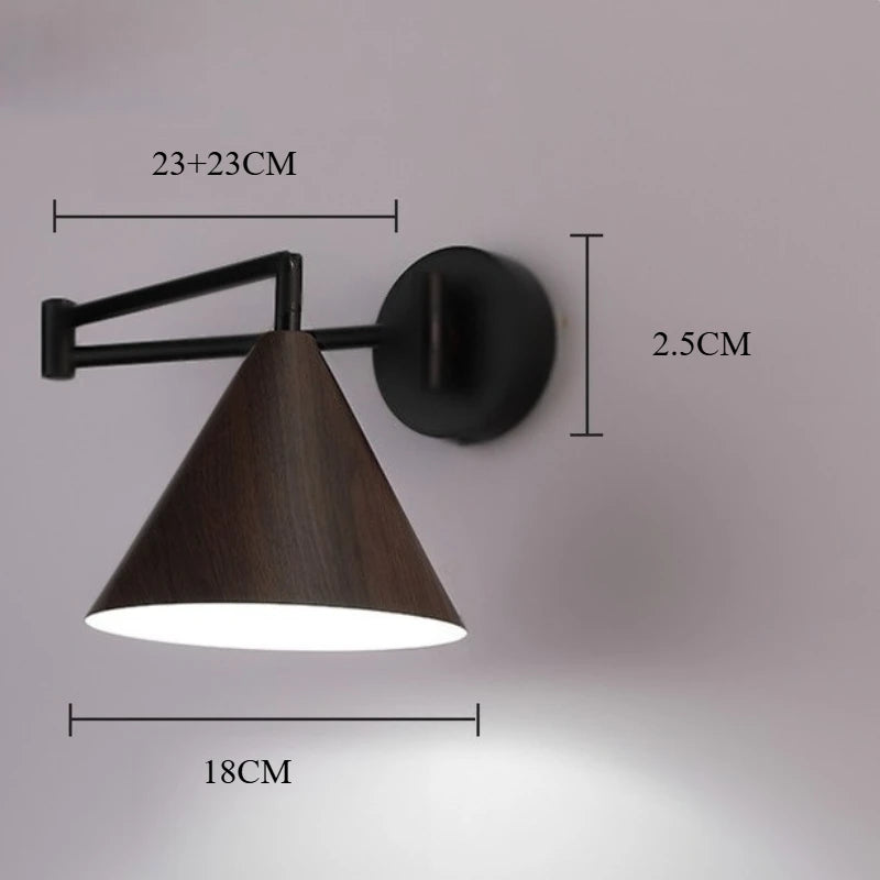 Nowoczesny kinkiet ścienny z drewnianym kloszem – minimalistyczna lampa ścienna