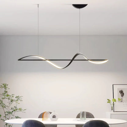 Lampa wisząca „Fala” – nowoczesna lampa LED nad stół lub wyspę kuchenną