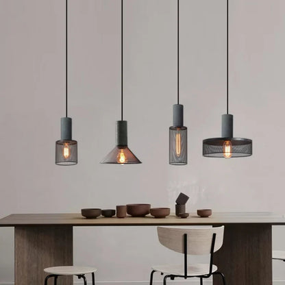 Industrialna lampa wisząca loft LED z metalowym kloszem siatkowym