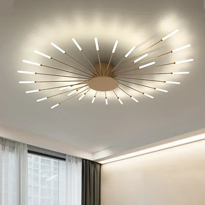 Nowoczesny żyrandol sufitowy LED - minimalistyczny design w stylu promieni słonecznych