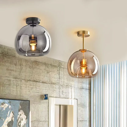Lampa sufitowa szklana kula – nowoczesna plafoniera loft z transparentnym kloszem