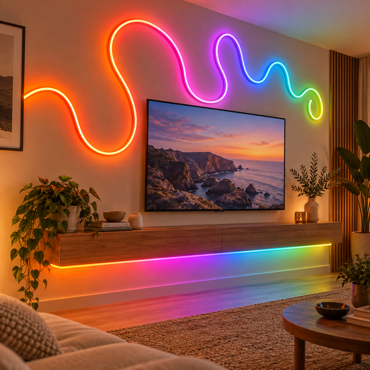 Sterowana aplikacją taśma LED Neon RGB z synchronizacją muzyki 1