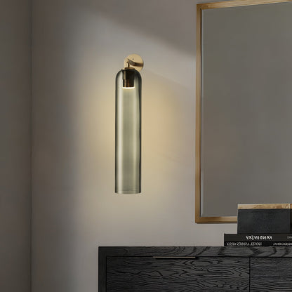 Szklana lampa ścienna June cylindryczna 30
