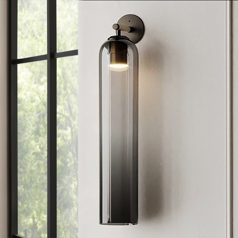 Szklana lampa ścienna June cylindryczna 31