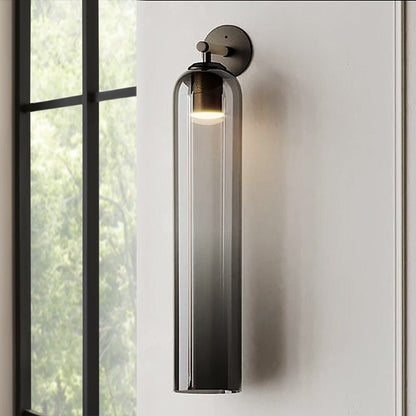 Szklana lampa ścienna June cylindryczna 31