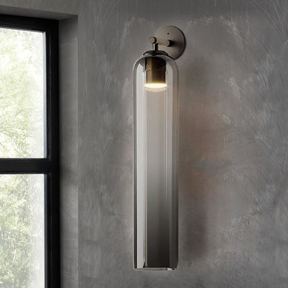 Szklana lampa ścienna June cylindryczna 33
