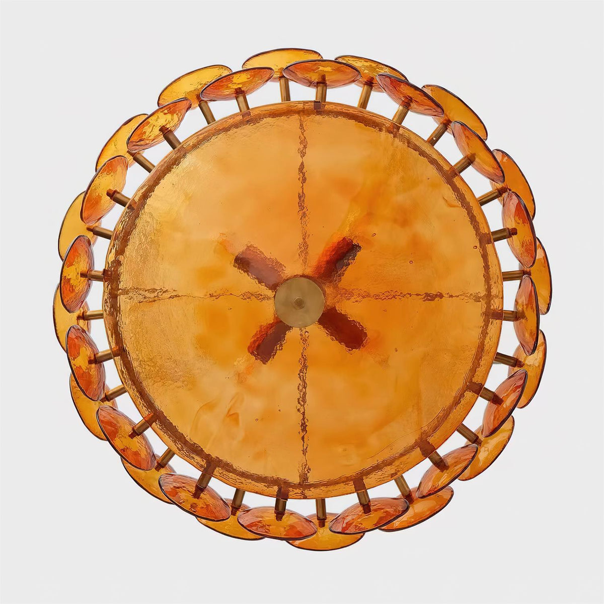 Szklany żyrandol Ventilo Amber 6