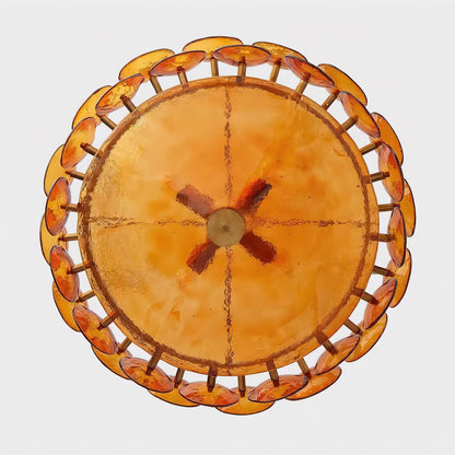 Szklany żyrandol Ventilo Amber 6
