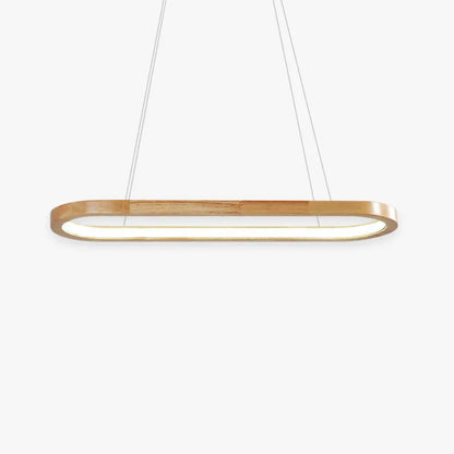 Współczesna owalna drewniana lampa wisząca Veon 1