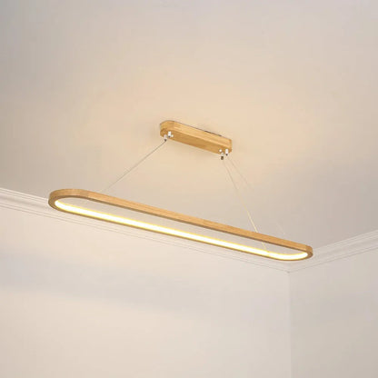 Współczesna owalna drewniana lampa wisząca Veon 10