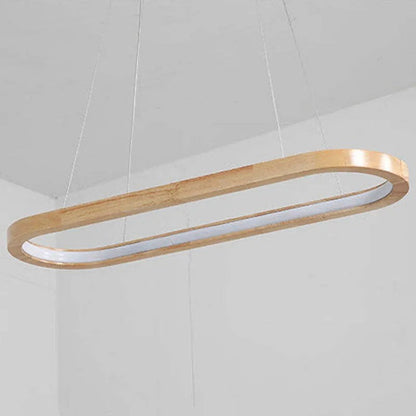 Współczesna owalna drewniana lampa wisząca Veon 12