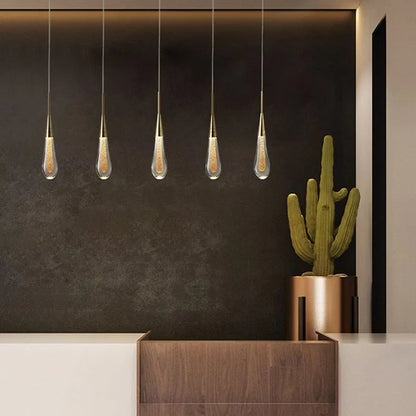 Złota lampa wisząca Teardrop 11