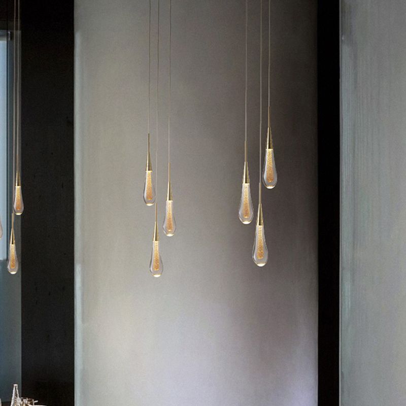 Złota lampa wisząca Teardrop 3