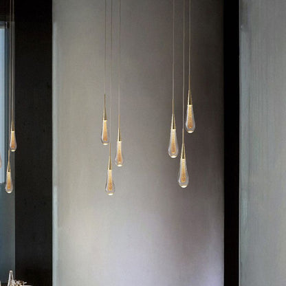 Złota lampa wisząca Teardrop 3