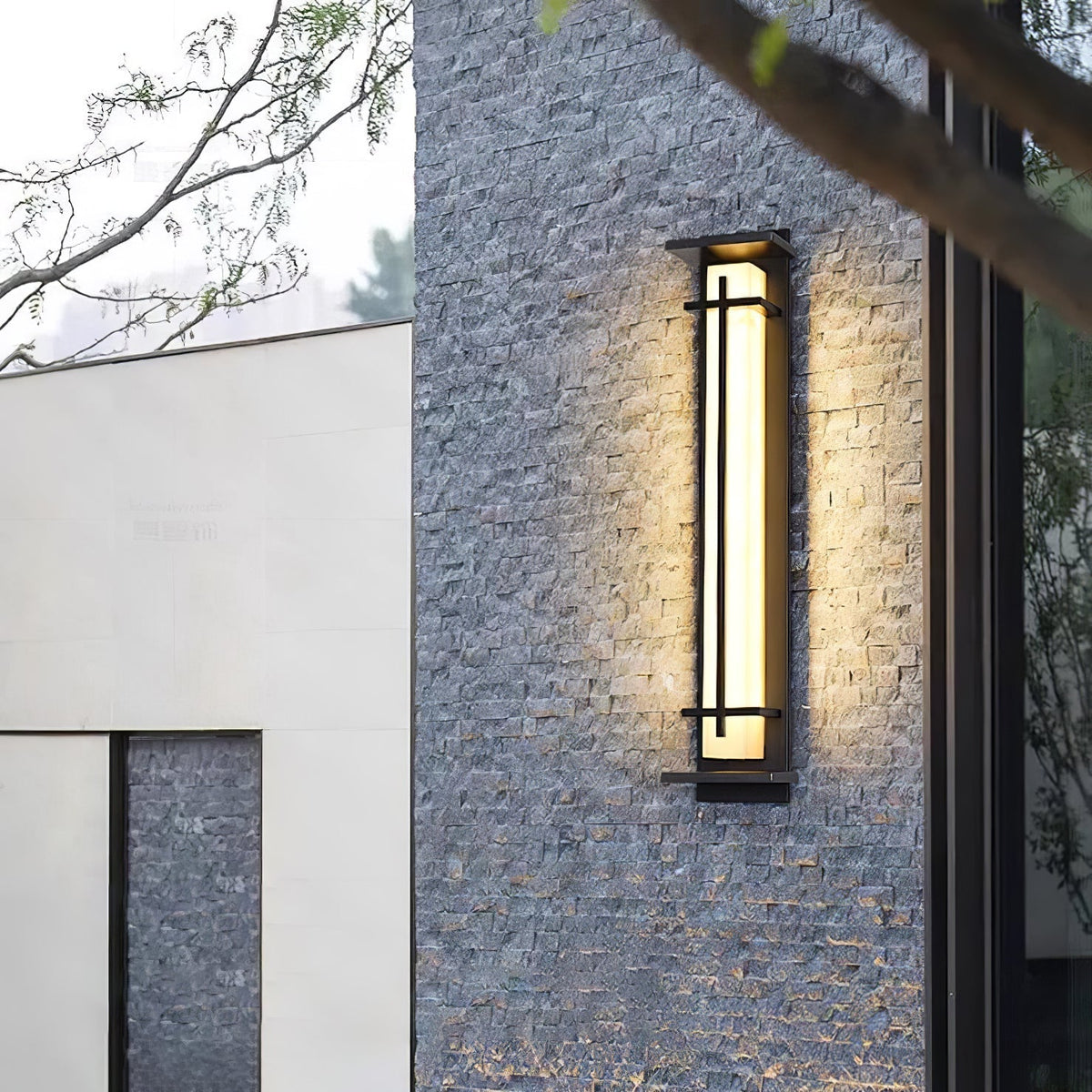 Zewnętrzna lampa ścienna Ray Square imitacja alabastru wodoodporna 16