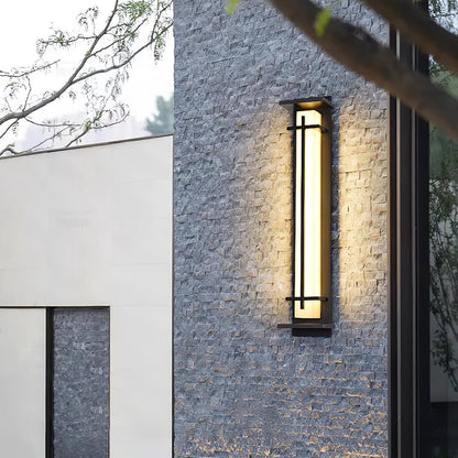 Zewnętrzna lampa ścienna Ray Square imitacja alabastru wodoodporna 16