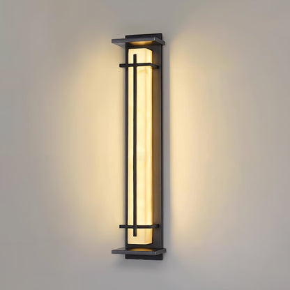 Zewnętrzna lampa ścienna Ray Square imitacja alabastru wodoodporna 18