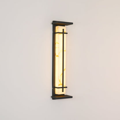 Zewnętrzna lampa ścienna Ray Square imitacja alabastru wodoodporna 2