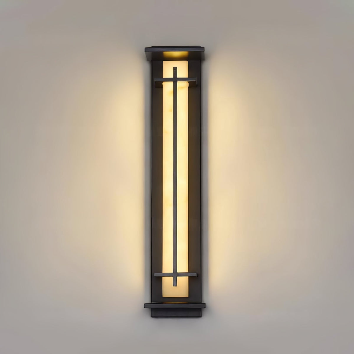 Zewnętrzna lampa ścienna Ray Square imitacja alabastru wodoodporna 22