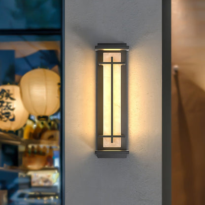Zewnętrzna lampa ścienna Ray Square imitacja alabastru wodoodporna 37