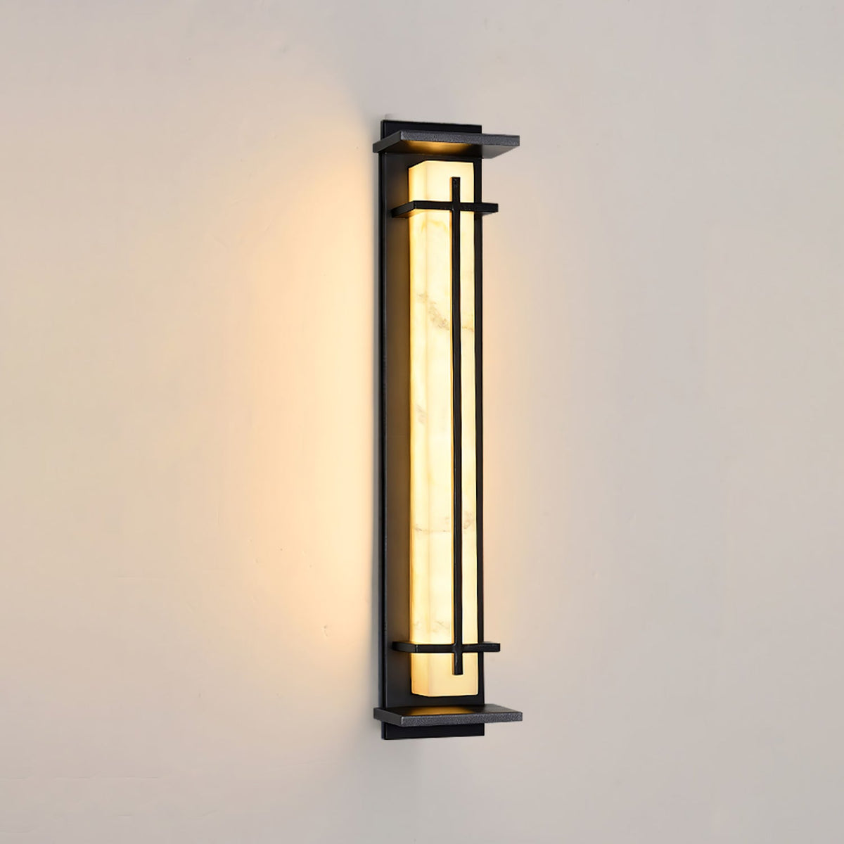 Zewnętrzna lampa ścienna Ray Square imitacja alabastru wodoodporna 40