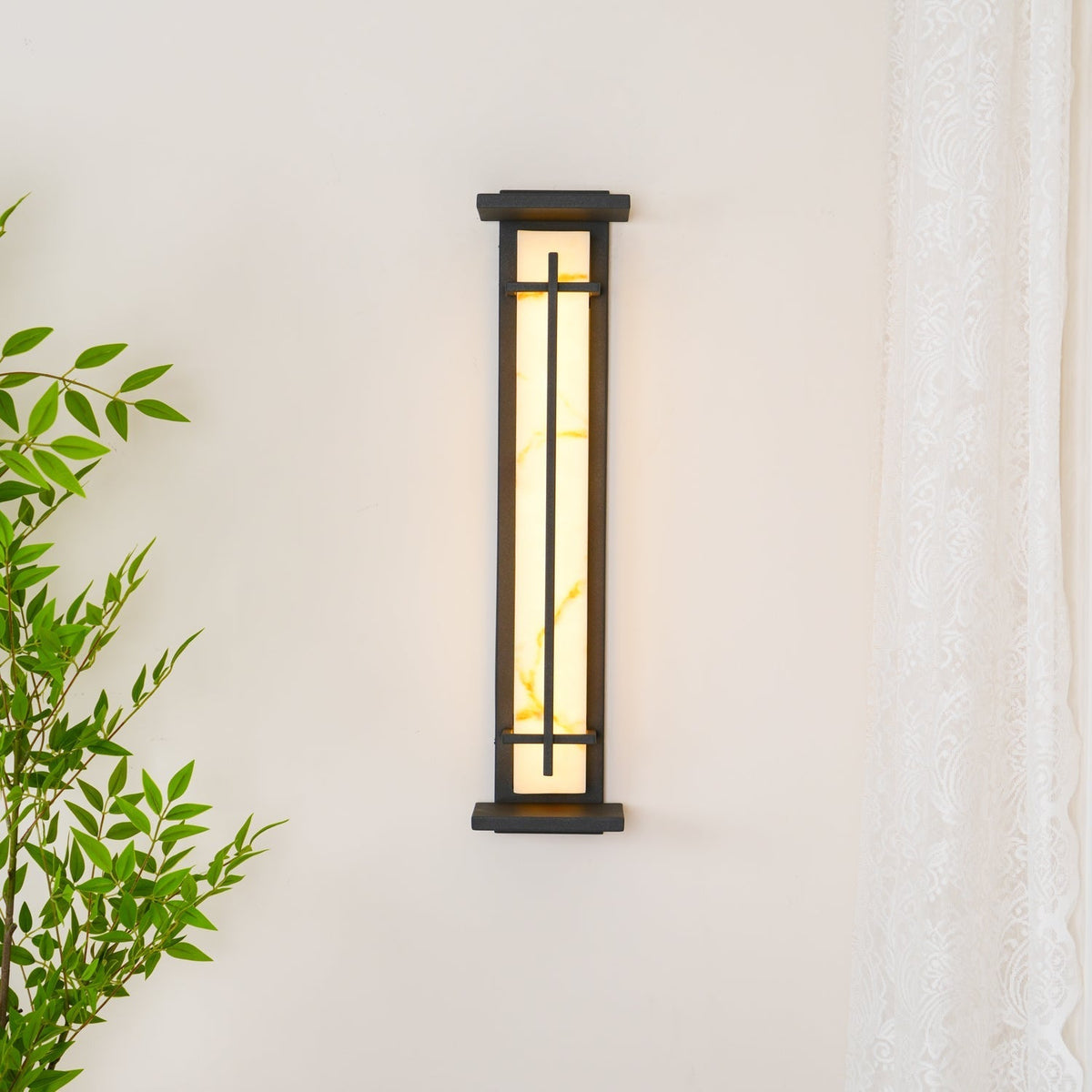 Zewnętrzna lampa ścienna Ray Square imitacja alabastru wodoodporna 55