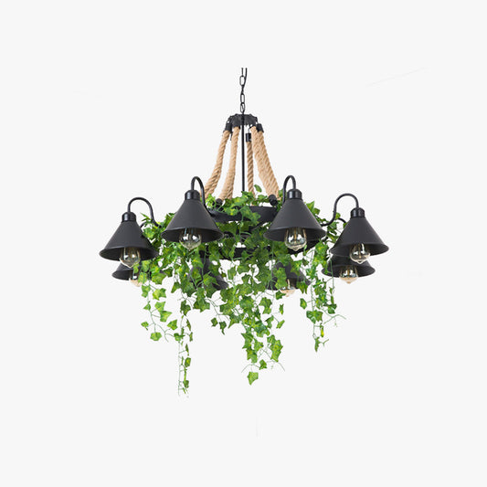 Żyrandol LED Arisha w stylu retro, czarny metal, do restauracji/baru/salonu 1