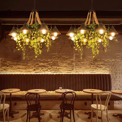 Żyrandol LED Arisha w stylu retro, czarny metal, do restauracji/baru/salonu 2