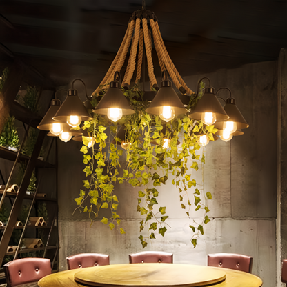 Żyrandol LED Arisha w stylu retro, czarny metal, do restauracji/baru/salonu 3
