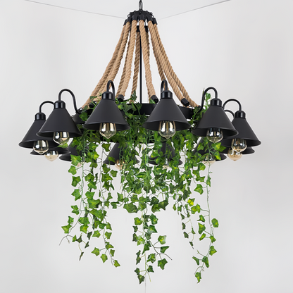 Żyrandol LED Arisha w stylu retro, czarny metal, do restauracji/baru/salonu 6
