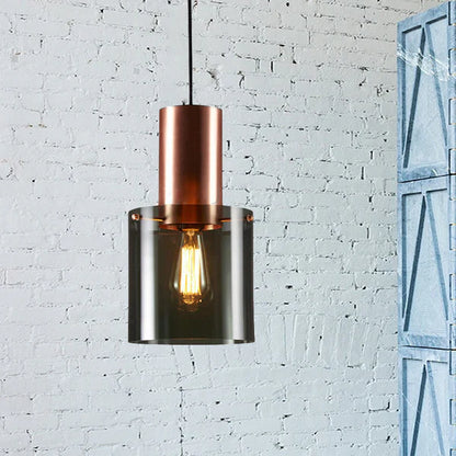 Nowoczesna Lampa Wisząca z Szklanym Kloszem i Metalowym Akcentem – Industrialna Elegancja