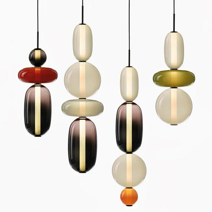 Lampa wisząca ze szkła kandyzowanego