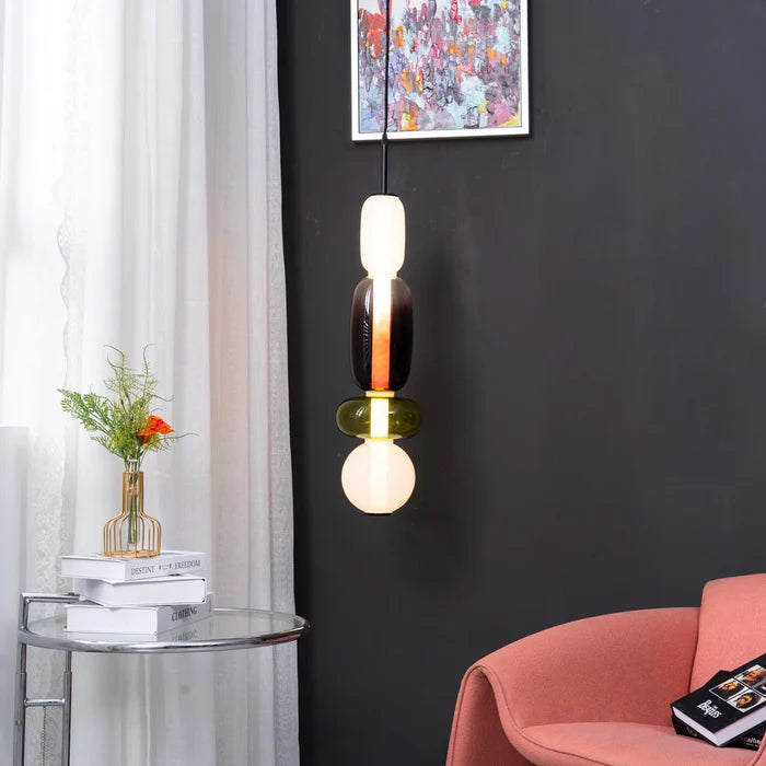 Lampa wisząca ze szkła kandyzowanego