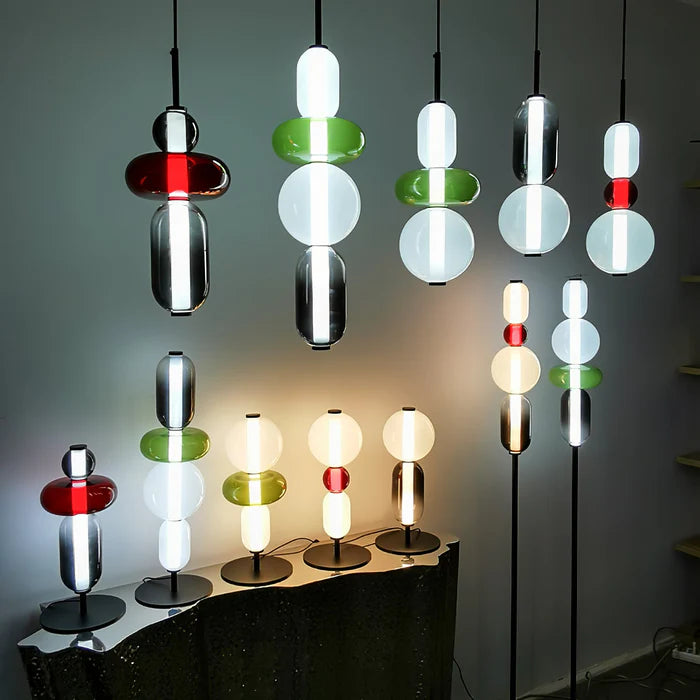 Lampa wisząca ze szkła kandyzowanego