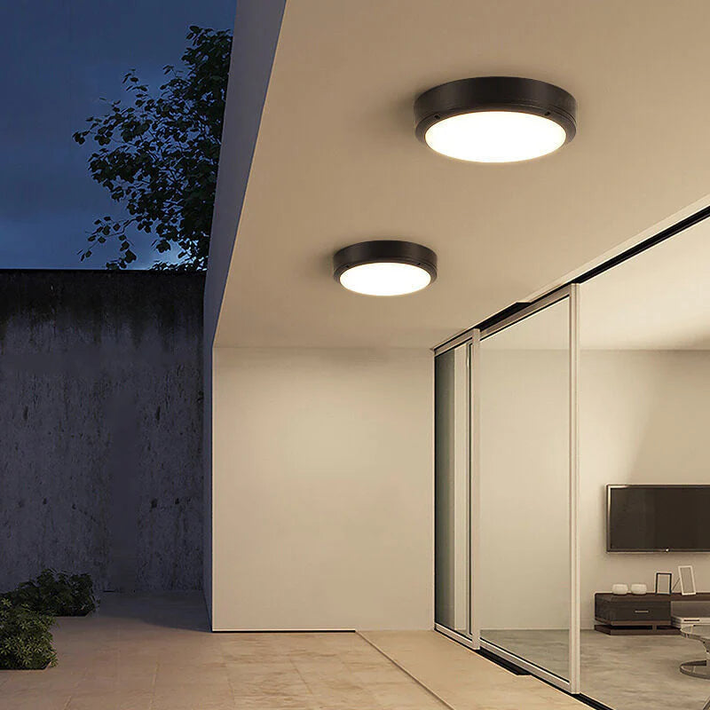 Nowoczesna lampa sufitowa LED do zastosowań zewnętrznych i wewnętrznych