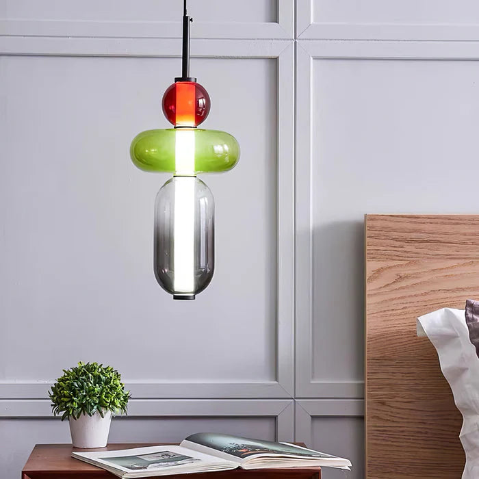 Lampa wisząca ze szkła kandyzowanego