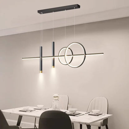 Nowoczesna lampa wisząca LED – geometryczny design, oświetlenie sufitowe do salonu i jadalni