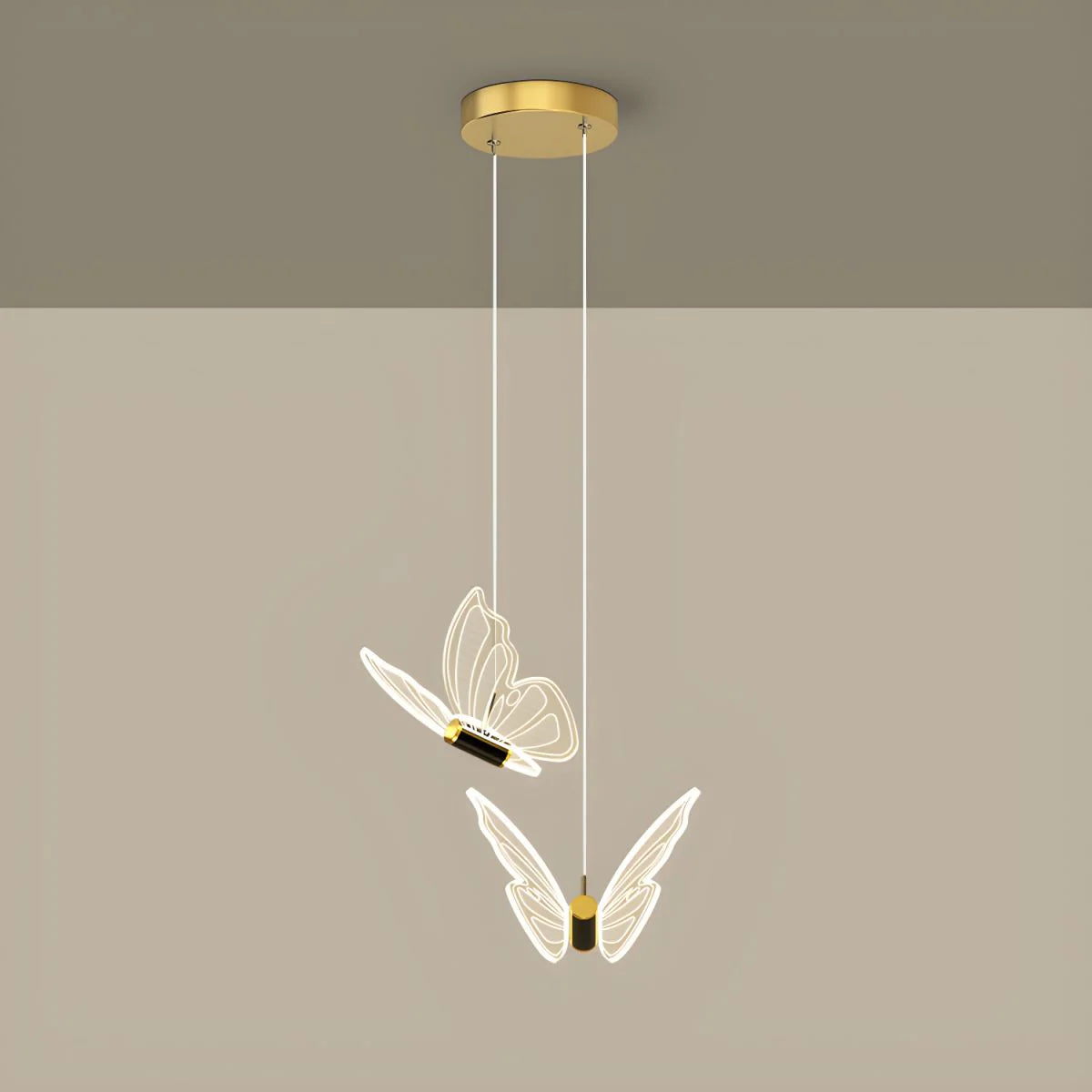 Lampa wisząca LED w kształcie motyla – designerskie oświetlenie do sypialni i salonu
