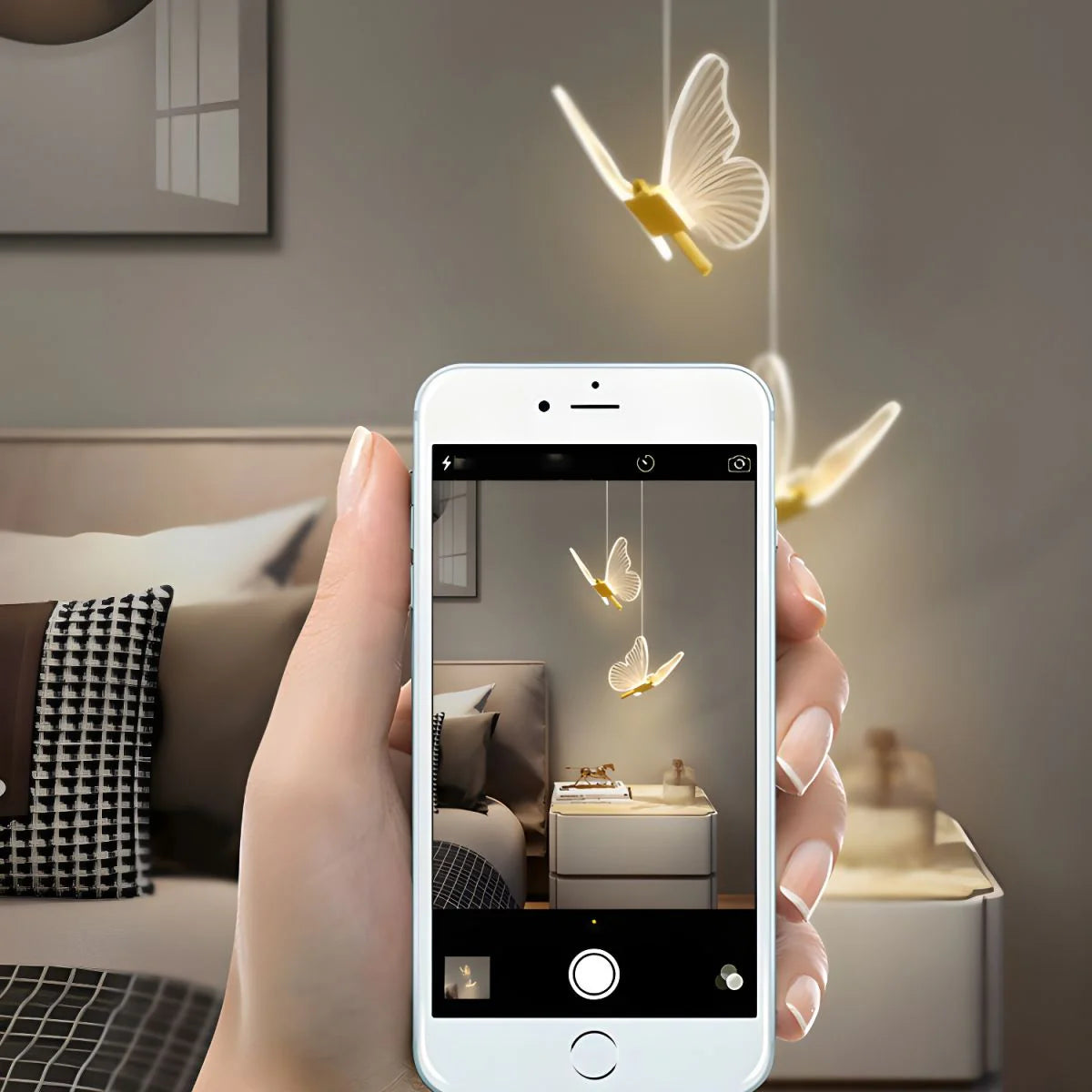 Lampa wisząca LED w kształcie motyla – designerskie oświetlenie do sypialni i salonu