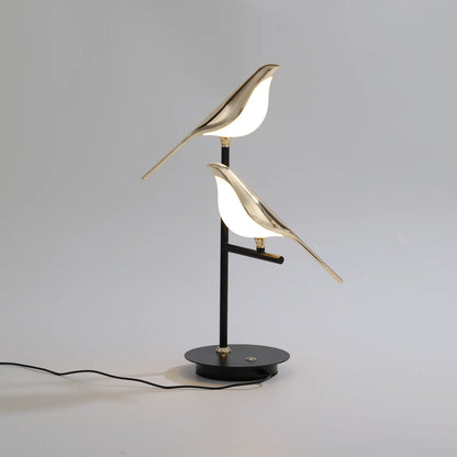Lampka nocna LED z ptakami – designerska lampa stołowa do sypialni i salonu