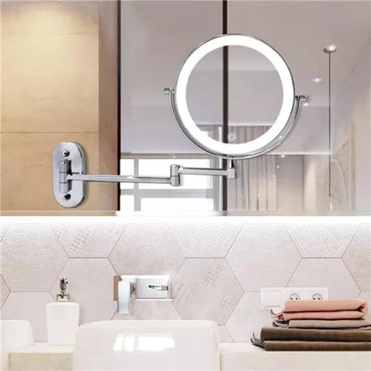 Ścienne lustro kosmetyczne z podświetleniem LED i powiększeniem