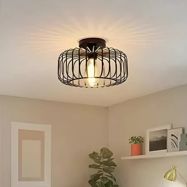 Lampa sufitowa w stylu industrialnym – plafon metalowy klosz